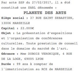 parution legale sarl marseille